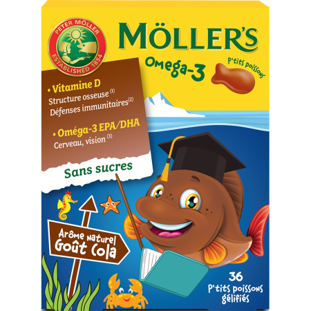 Moller's Omega 3 Kleine Vissen Cola 36 Gummies