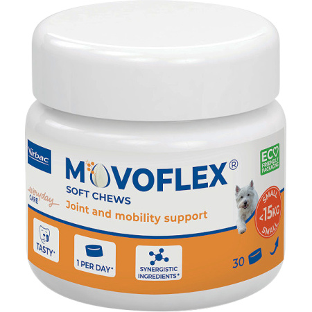 Virbac Movoflex Soft Chews Voor Gewrichtsondersteuning En Mobiliteit Honden Maat S 30 Stuks