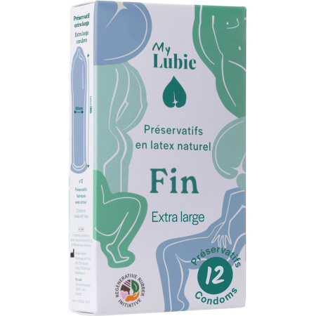 My Lubie Ultra Dunne Natuurlijke Fair-Trade Latex Condom Maat XL 12 Stuks