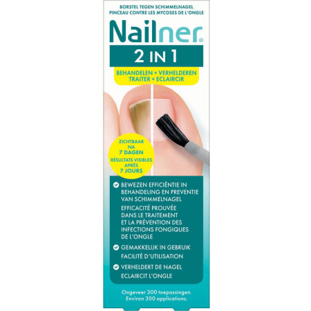 Nailner 2 In 1 Borsteltje Voor Schimmelnagels 5ml