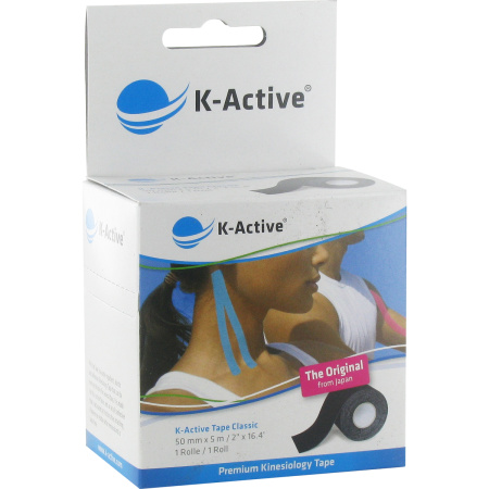Naqi K Active Tape Classic Zwart 5cm x 5m 1 Stuk