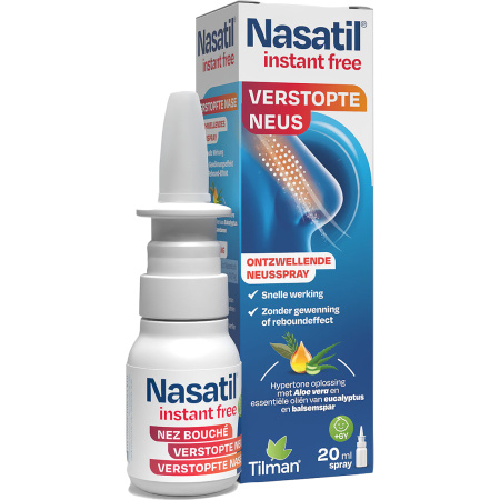 Nasatil Instant Free Verstopte Neus Sterk Decongestieve Neusspray 20ml