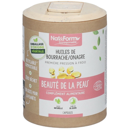 Nat&Form Borage Teunisbloem Olie Ecocert 90 Capsules