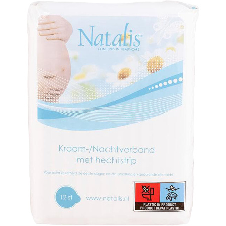 Natalis Kraam-Nachtverband Met Hechtstrip 12 Stuk