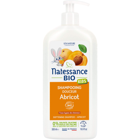 Natessance Doucheshampoo Kids Abrikoos Pompfles 500ml