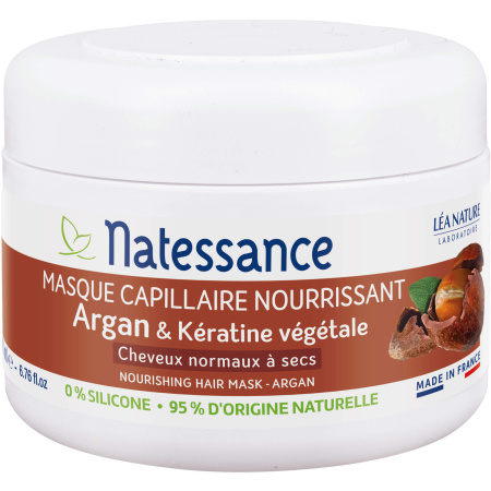 Natessance Haarmasker Argan En Plantaardige Keratine Voeding Antiveroudering Pot 200ml