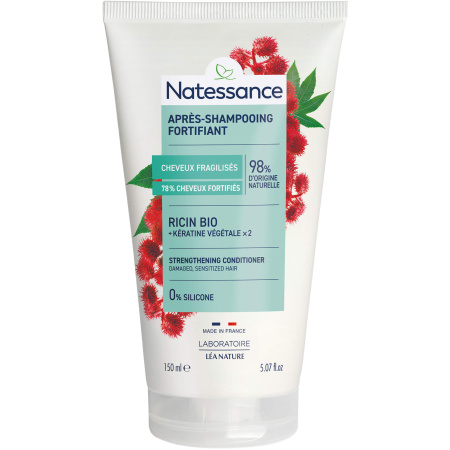 Natessance Naturel Verstevigende Ontwarrende Conditioner Ricine En Plantaardige Keratine Tube 150ml