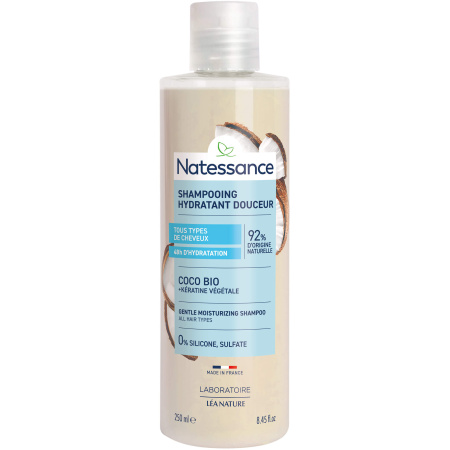 Natessance Shampoo Frequent Gebruik Kokos En Plantaardige Keratine Extra Zacht En Glans Fles 250ml