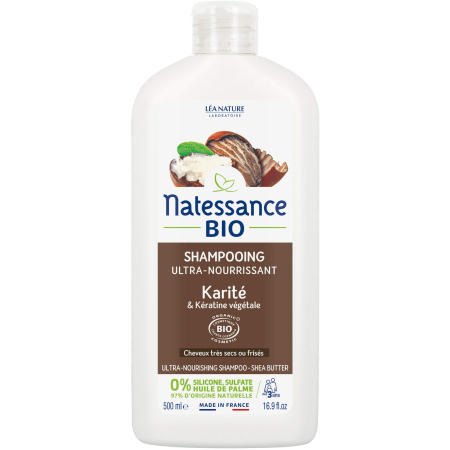 Natessance Ultravoedende Shampoo Bio Karitéboter En Plantaardige Keratine Fles 500ml