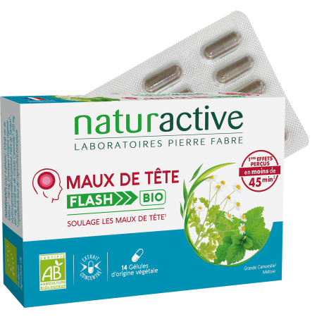 Naturactive Hoofdpijn Flash Kamille En Citroenmelisse Bio 14 Capsules