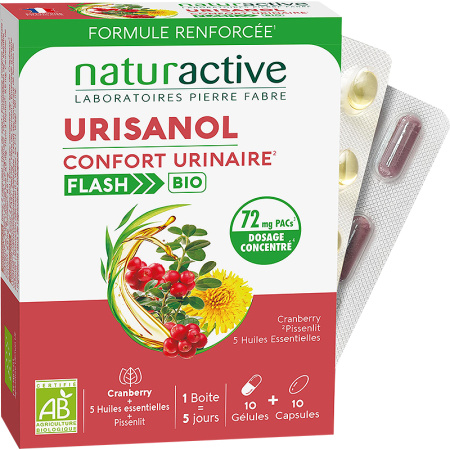 Naturactive Urisanol Urinecomfort Flash Bio 10 Capsules + 10 Gelules