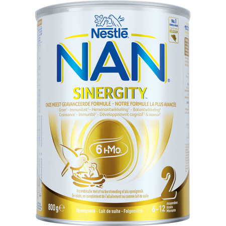 Nestlé Nan Sinergity 2 Poedermelk Baby's 6-12 Maanden Pot 800g