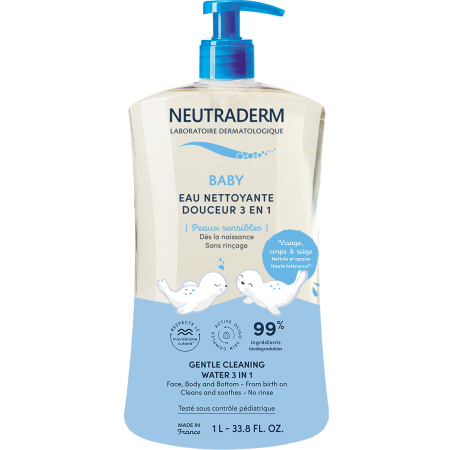 Neutraderm Baby Zachte Reinigingswater 3in1 Flacon 1l