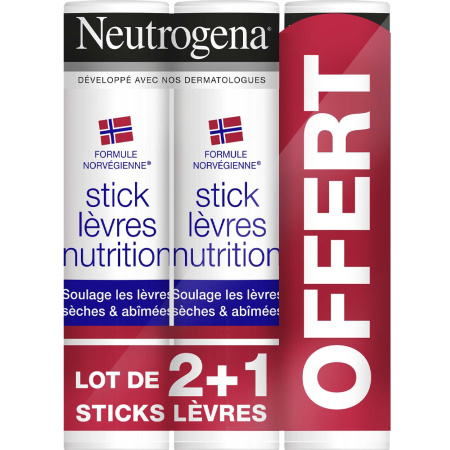 Neutrogena Herstellende Lippenbalsem Stick Voor Droge Lippen 3x4,8g