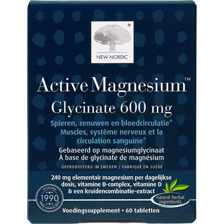 New Nordic Active Magnesiumglycinaat 600mg 60 Tabletten