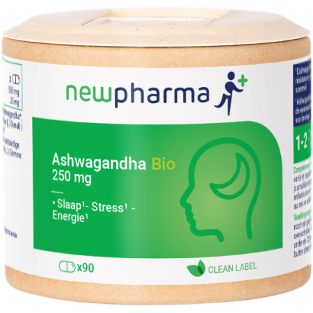 Newpharma Ashwagandha Bio 250mg Voedingssupplement 90 Capsules