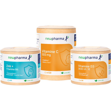 Newpharma Immunity Triopack Vitamine D + Vitamine C + Zink Voedingssupplementen