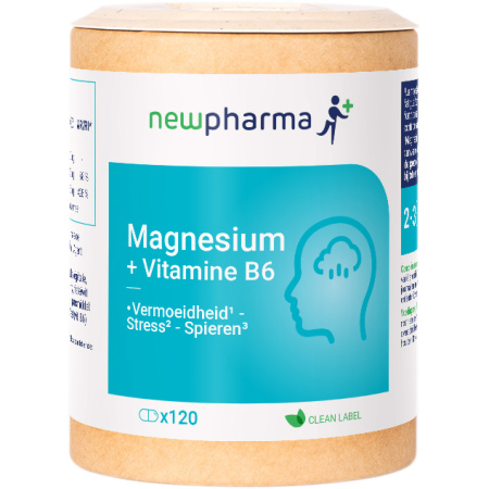 Newpharma Magnesium Bisglycinaat+ Vitamine B6 Voedingssupplement 120 Capsules NF