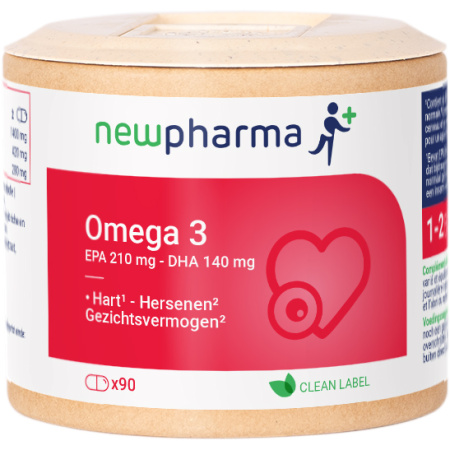 Newpharma Omega 3 EPA 210mg/DHA 140mg Voedingssupplement 90 Capsules