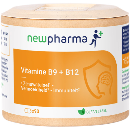 Newpharma Vitamine B9 + B12 Voedingssupplement 90 Capsules