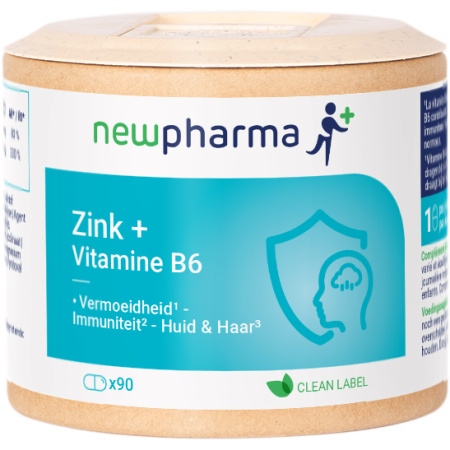 Newpharma Zink + Vitamine B6 Voedingssupplement 90 Capsules