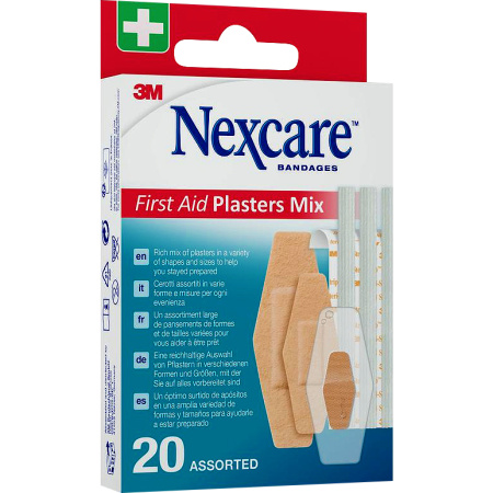 Nexcare First Aid Plasters Mix Gemengde Eerst Hulp Pleisters 20 Pleisters
