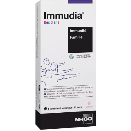 NHCO Immudia 3+ Immuniteit Aardbeiensmaak 30 Zuigtabletten