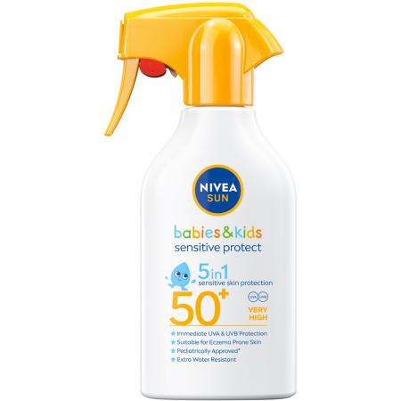 Nivea Sun Babies & Kids Sensitive Protect Trigger Spray SPF50+ Zonnecrème 250ml