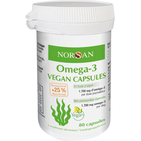 Norsan Omega-3 Vegan 1700mg Algenolie 80 Capsules