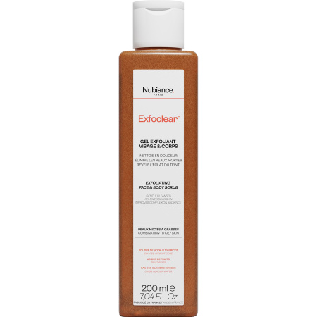 Nubiance Exfoclear AHA Exfoliërende Scrubgel Gezicht En Lichaam Gemengde Tot Vette Huid 200ml