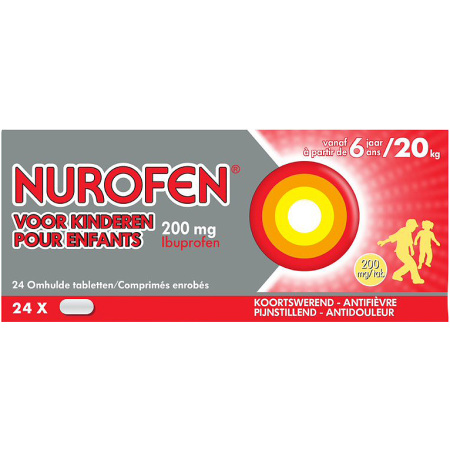 Nurofen Voor Kinderen 200mg Ibuprofen Koortswerend En Pijnstillend 24 Omhulde Tabletten