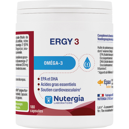 Nutergia Ergy 3 Voedingssupplement Cardiovasculair Systeem 180 Capsules