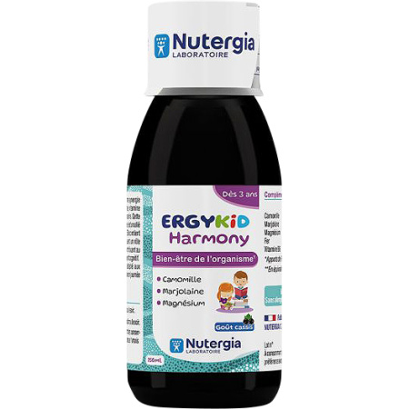 Nutergia Ergykid Harmony Voedingssupplement Vanaf 3 Jaar Zwarte Bessensmaak Fles 150ml