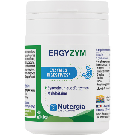 Nutergia Ergyzym Spijsverteringsenzymen Voedingssupplement 40 Capsules