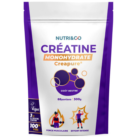 Nutri&Co Creatine Monohydraat Creapure 100% Puur Neutrale Smaak Poeder 300g