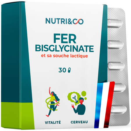 Nutri&Co IJzer Bisglycinaat En Zijn Melkzuurstam Vegan 30 Capsules