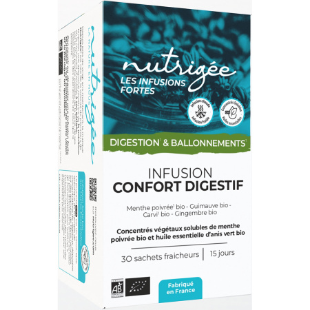 Nutrigée Les Infusions Fortes Bio Spijsvertering Transit Infusie Spijsverteringscomfort 30 Zakjes