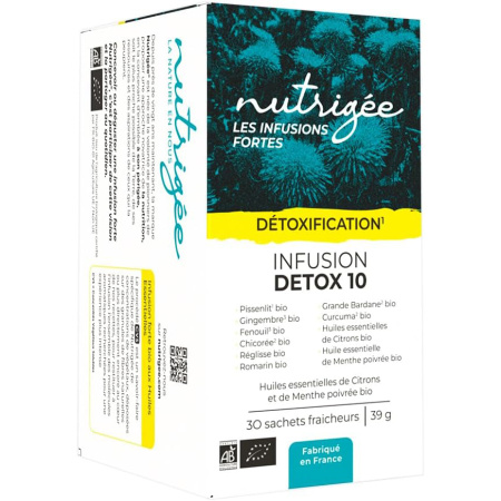 Nutrigée Les Infusions Fortes Bio Detox Lever En Darmen Detoxinfusie 10 Planten 30 Zakjes