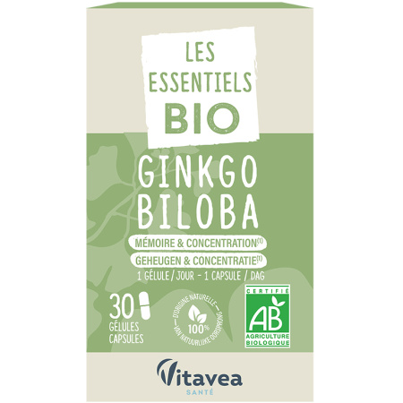 Nutrisanté Les Nutri'Sentiels Ginko Biloba Bio 30 Capsules