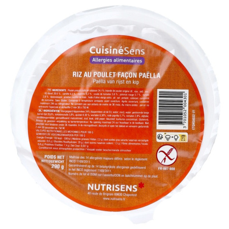 Nutrisens Cuisinesens Rijst Kip Paella-Stijl 290g