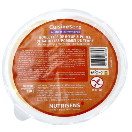 Nutrisens Cuisinesens Rundergehaktballetjes En Wortel-Aardappelpuree 290g