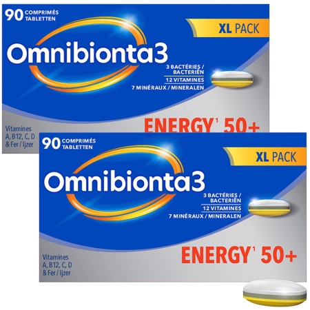 Omnibionta 3 Energy 50+ Multivitaminen/Energie 90 Tabletten Promo 1+1 Gratis