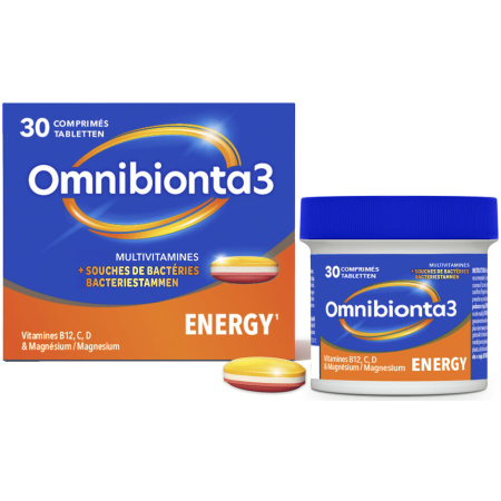 Omnibionta3 Energie Multivitaminen + Bacteriestammen 30 Tabletten