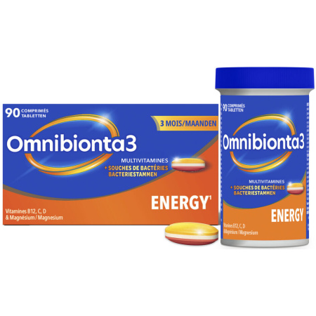 Omnibionta3 Energie Multivitaminen + Bacteriestammen 90 Tabletten