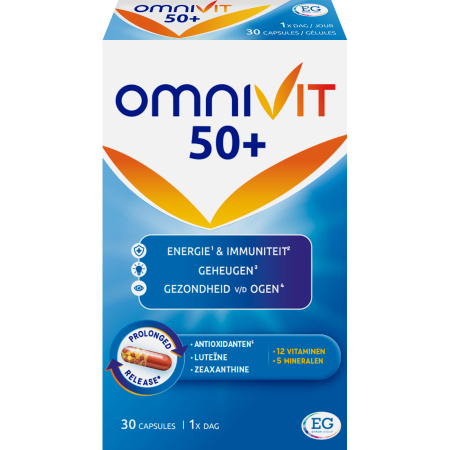 Omnivit 50+ Multivitamine Voor Energie-Immuniteit-Geheugen-Gezondheid Van De Ogen 30 Capsules
