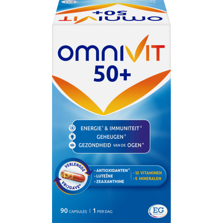 Omnivit 50+ Multivitamine Voor Energie-Immuniteit-Geheugen-Gezondheid Van De Ogen 90 Capsules