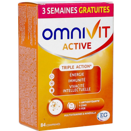Omnivit Active Multivitamine/Immuniteit/Energie/Mentale Focus 84 Tabletten Promo