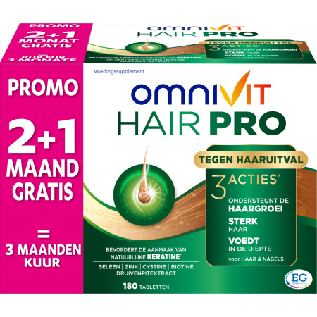 Omnivit Hair Pro Anti-Haaruitval Promo 120 Tabletten + 60 Gratis