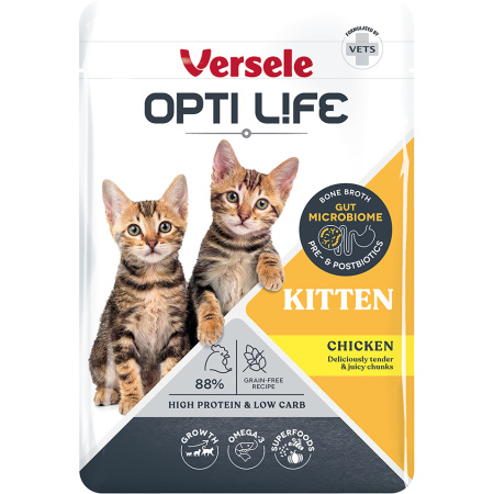 Opti Life Kitten Stukjes Kip In Bouillon 85g
