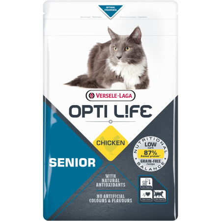 Opti Life Senior Oudere Katten Kattenvoer Met Kip 1kg